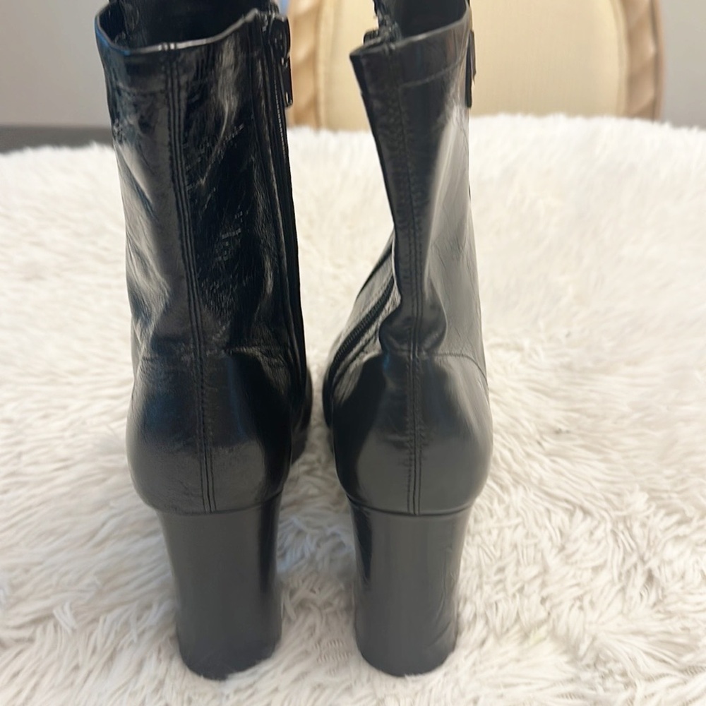 NEW Jeffrey Campbell Makena Black Crinkle Matte Gold platform boot women sz 7.5 - Picture 7 of 9